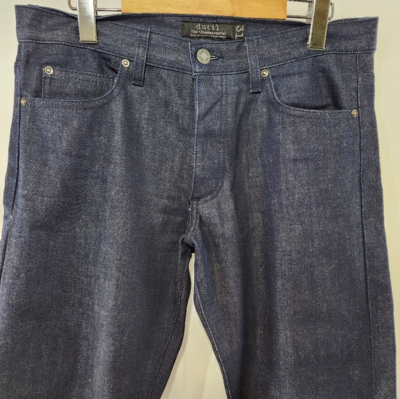 NWOT DUTIL DENIM The Quintessential Slim Straight Raw Denim Jeans Made USA sz 31 - Picture 2 of 10